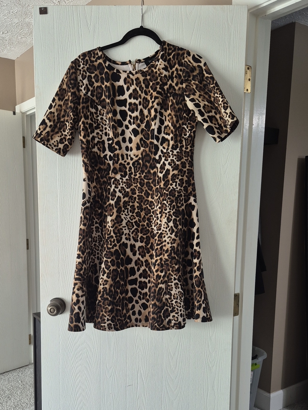 Karen Kane Leopard Print Fit & Flare Dress - Brown, Black, Cream
